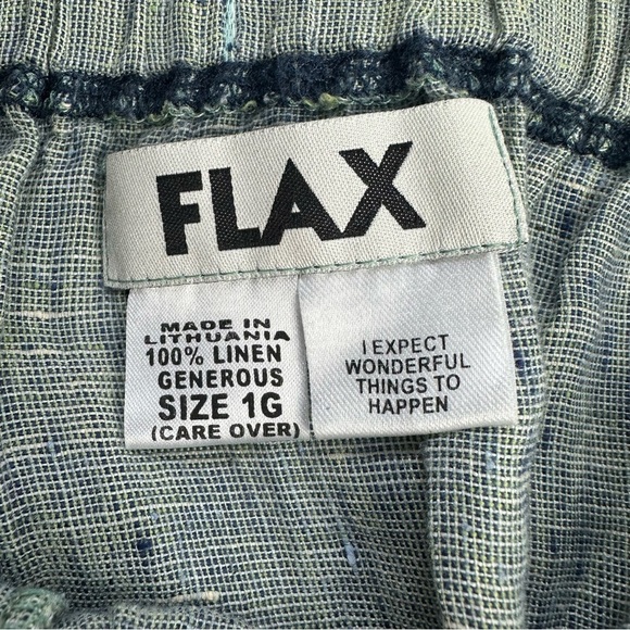 FLAX 100% Linen Green Maxi Skirt Women's 1X Elastic Waist Lightweight Lagenlook - Picture 6 of 8